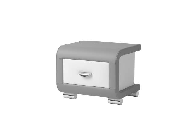 Тумба Orma Soft 3, цвет: Экокожа Серый/Белый