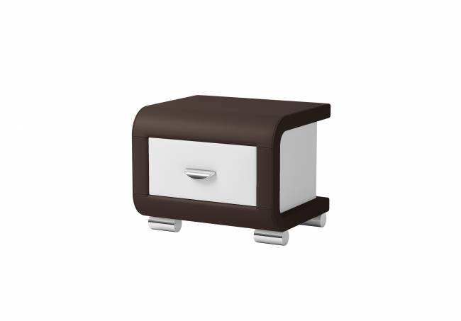 Тумба Orma Soft 3, цвет: Экокожа Коричневый/Белый