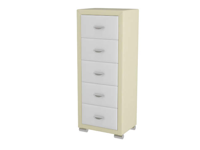 Комод Orma Soft 2 (5 ящиков), цвет: Экокожа Кремовый/Белый Комод Orma Soft 2 (5 ящиков), цвет: Экокожа Кремовый/Белый