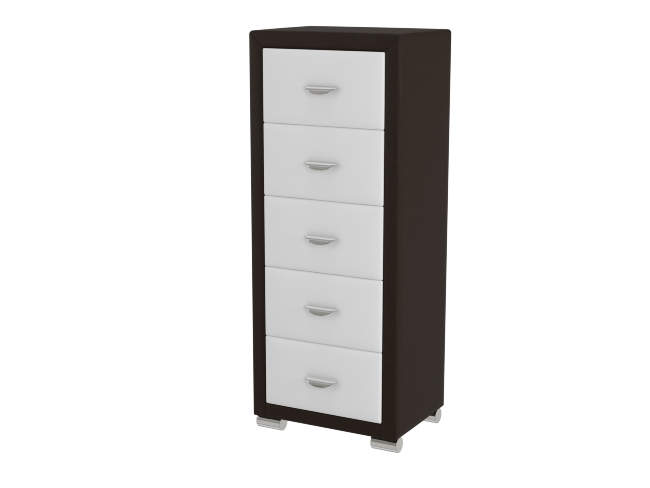 Комод Orma Soft 2 (5 ящиков), цвет: Экокожа Коричневый/Белый Комод Orma Soft 2 (5 ящиков), цвет: Экокожа Коричневый/Белый