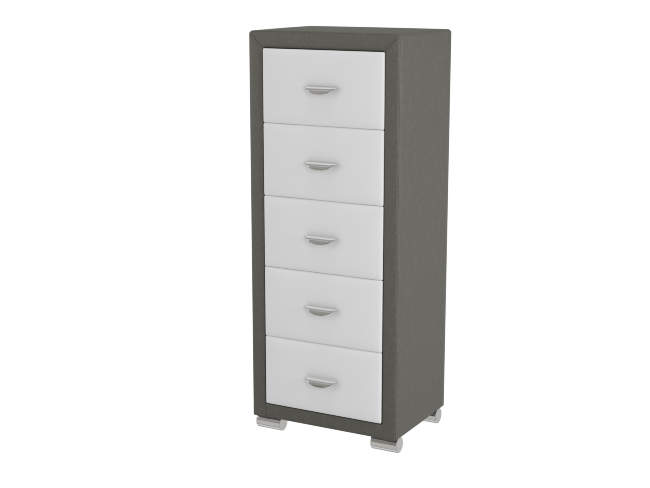 Комод Orma Soft 2 (5 ящиков), цвет: Экокожа Серый/Белый Комод Orma Soft 2 (5 ящиков), цвет: Экокожа Серый/Белый