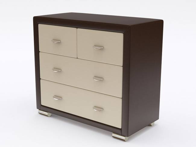 Комод Orma Soft 2 (4 ящика), цвет: Экокожа Коричневая с кремовым Комод Orma Soft 2 (4 ящика), цвет: Экокожа Коричневая с кремовым