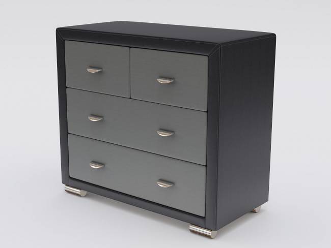 Комод Orma Soft 2 (4 ящика), цвет: Экокожа Серый/Темно-серый Комод Orma Soft 2 (4 ящика), цвет: Экокожа Серый/Темно-серый