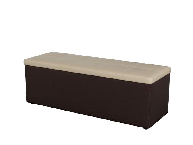 Двухместный пуф Orma soft 2, цвет: Экокожа Коричневый/Бежевый