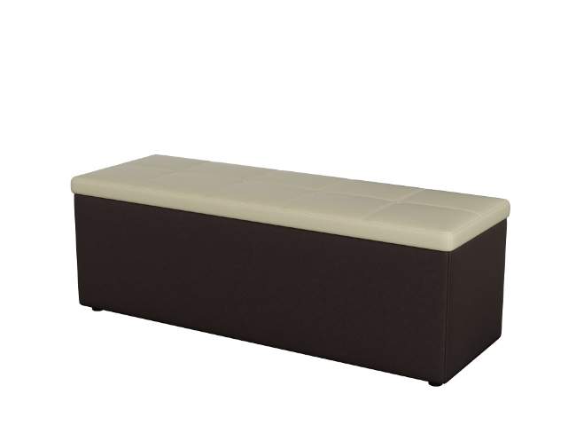 Двухместный пуф Orma soft 2, цвет: Экокожа Коричневый/Кремовый