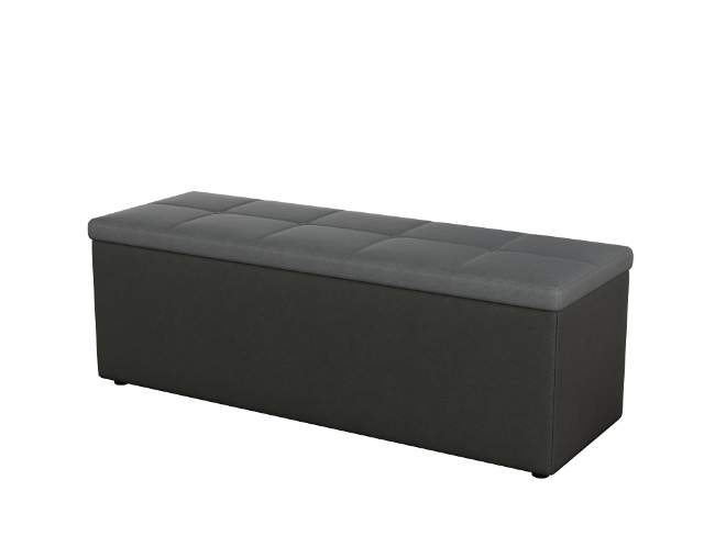 Двухместный пуф Orma soft 2, цвет: Экокожа Темно-серый/Серый