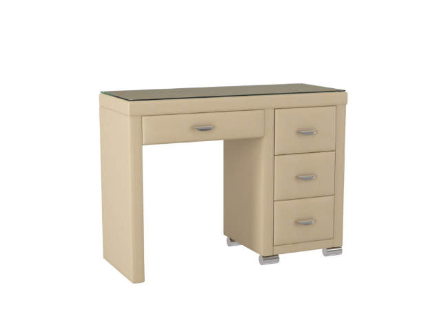 Туалетный стол OrmaSoft 2 (4 ящика) правый, цвет: Экокожа Бежевый Туалетный стол OrmaSoft 2 (4 ящика) правый, цвет: Экокожа Бежевый