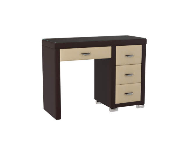 Туалетный стол OrmaSoft 2 (4 ящика) правый, цвет: Экокожа Коричневый/Бежевый Туалетный стол OrmaSoft 2 (4 ящика) правый, цвет: Экокожа Коричневый/Бежевый
