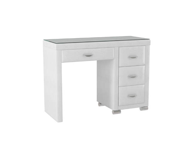 Туалетный стол OrmaSoft 2 (4 ящика) правый, цвет: Экокожа Кайман Белый Туалетный стол OrmaSoft 2 (4 ящика) правый, цвет: Экокожа Кайман Белый
