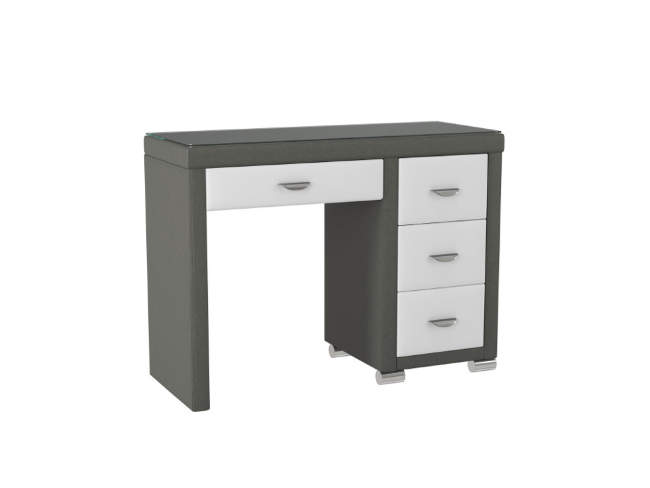 Туалетный стол OrmaSoft 2 (4 ящика) правый, цвет: Экокожа Серый/Белый Туалетный стол OrmaSoft 2 (4 ящика) правый, цвет: Экокожа Серый/Белый