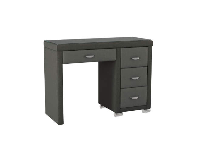 Туалетный стол OrmaSoft 2 (4 ящика) правый, цвет: Экокожа Темно-серый/Серый Туалетный стол OrmaSoft 2 (4 ящика) правый, цвет: Экокожа Темно-серый/Серый