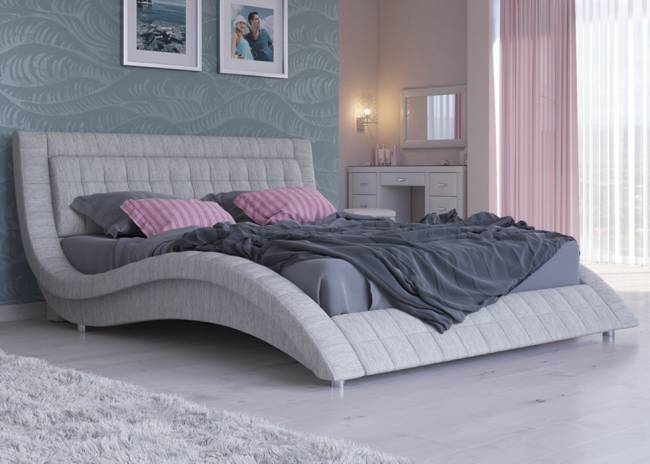 Кровать Атлантико с подъемным механизмом, цвет: Глазко Серый Кровать Атлантико с подъемным механизмом, цвет: Глазко Серый