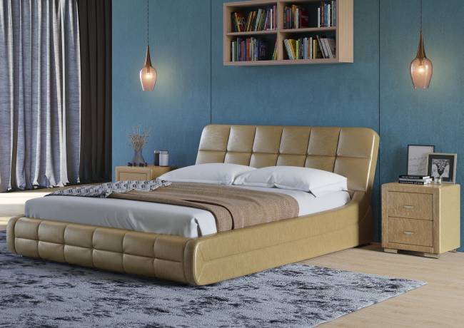 Кровать Corso 6, цвет: Экокожа Золото Кровать Corso 6, цвет: Экокожа Золото