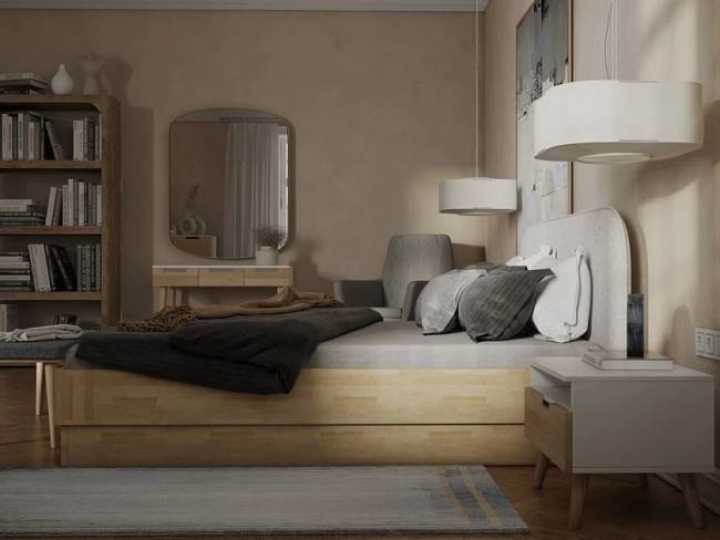 Кровать Lagom Plane Wood с подъемным механизмом Кровать Lagom Plane Wood с подъемным механизмом